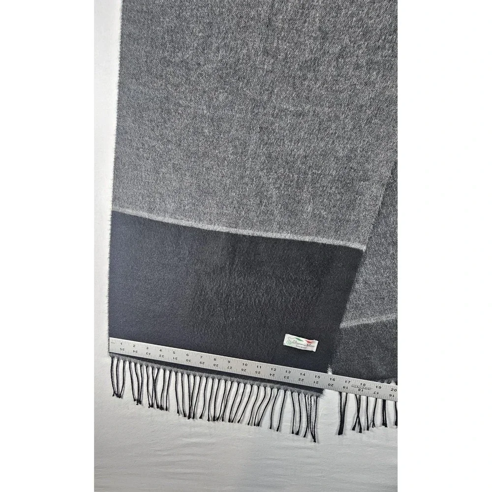 L'Accessorio Italiano Made in‎ Italy Wool Scaff Preppy Gray & Black 15